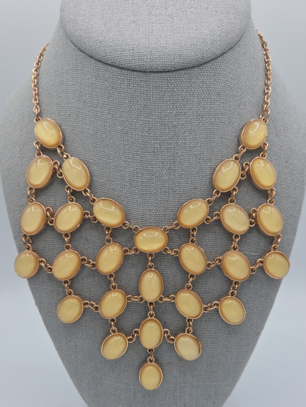 5 for $25! Statement Yellow Bib Necklace - Gold-Tone Chain